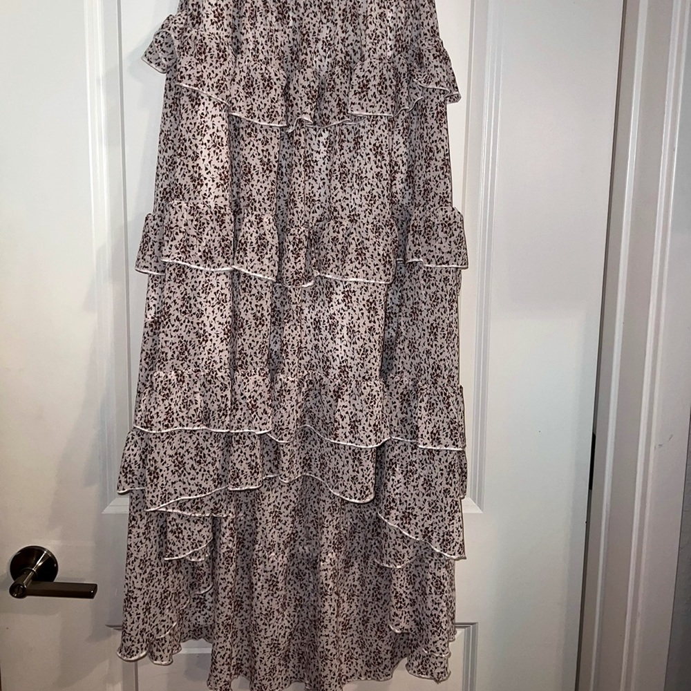 High Low Ruffle Maxi Skirt